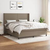 Maison Chic Box spring postelja - Vzmetna postelja z vzmetnico taupe 160x200 cm blago SL21047, (21881661) | Shoptok.si