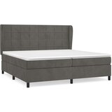  Krevet s oprugama i madracem tamnosivi 200x200 cm baršunasti | shoptok.hr