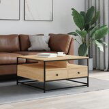 vidaXL Klubska mizica sonoma hrast 80x80x45 cm inženirski les Cene