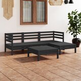 Maison Chic Seti vrtnega pohištva - Vrtna garnitura - Vrtni pohištvo set 5-delna trdna borovina črna, (21817804) | Shoptok.si