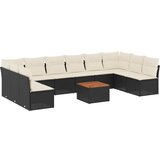  The Living Store Vrtna sedežna garnitura 11-delna z blazinami črn poli ratan - Vrtna Sedežna Garniture, (21452685) | Shoptok.si