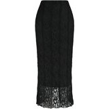 Trendyol Black Lace Normal Waist Maxi Lined Stretch Knit Skirt Cene