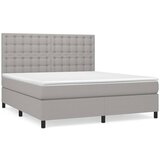The Living Store Box spring postelja z vzmetnico svetlo siva 160x200 cm žamet - Box Spring Postelja, (21488469) | Shoptok.si