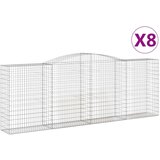 vidaXL Obokane gabion košare 8 kosov 400x50x140/160cm pocinkano železo, (21000590) Cene