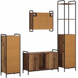  Set ormarića za kupaonicu 4 kom. Staro drvo 40 x 36 x 200 5 cm - Staro drvo Ormar ispod sudopera (1 vrata i 2 police) + viseći o | shoptok.hr