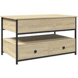  The Living Store Klubska mizica sonoma hrast 85x50x50 inženirski les in kovina - Klubska Mizica, (21498600) | Shoptok.si