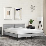 Maison Chic Posteljni okvir - Dvoposteljna postelja - Zakonska postelja siva sonoma 150x200 cm inž. les in kovina-J15243, (21760261) | Shoptok.si