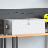  Kutija za pohranu srebrna 80 x 39 x 30 cm aluminijska | shoptok.hr