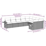 9-dijelni set vrtnih sofa s jastucima bež od poliratana | shoptok.hr