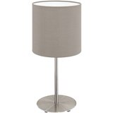 Eglo Siva/u srebrnoj boji stolna lampa s tekstilnim sjenilom (visina 40 cm) PASTERI – Cijene