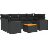  7-dijelni set vrtnih sofa od poliratana s jastucima crni | shoptok.hr