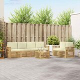  Set vanjskih sofa 7 kom. Bijela i krem Poliester 59 x 59 x 37 cm | shoptok.hr
