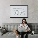  Slika - Wolf (1 Part) Wide 60x40 U crnom drvenom okviru | shoptok.hr