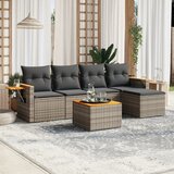 Maison Chic Seti vrtnega pohištva - Vrtna garnitura - Vrtni pohištvo set 6-delna z blazinami siv poli ratan, (21805460) | Shoptok.si