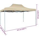 Šator za svadbe - šator za zabave Krema 291 x 431 x 315 cm Oxford tkanina - Krema Bez bočnog zida Da | shoptok.hr