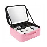  organizator putovanja i ogledalo s LED rasvjetom za make-up roza | shoptok.hr
