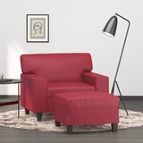  Fotelja s tabureom crvena boja vina 60 cm od umjetne kože | Eponuda.com