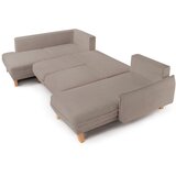 Bonami Selection Smeđe-siva sklopiva/s prostorom za odlaganje kutna garnitura od samta (s lijevim kutom/u obliku slova "U") Tori – | shoptok.hr