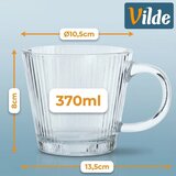 Vilde XXL steklene skodelice za kavo in čaj 370 ml &amp;ndash; 6 kosov Slike