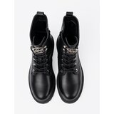 Shelvt Black lace-up workers with metal decoration | Shoptok.si