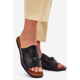 EVENTO Women's flat sandals with decorative tying black Norela | ePonuda.com