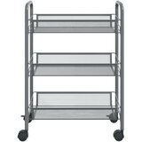 vidaXL 3-nadstropni kuhinjski voziček siv 46x26x64 cm železo | Shoptok.si