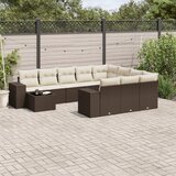 Maison Chic Seti vrtnega pohištva - Vrtna garnitura - Vrtni pohištvo set 11-delna z blazinami rjava poli ratan, (21815736) | Shoptok.si
