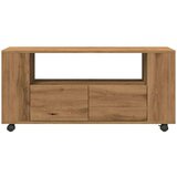 vidaXL TV omarica s kolesi artisan hrast 102x34,5x43 cm inženirski les | Shoptok.si