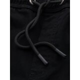 Ombre Men's cotton cargo shorts with elastic waistband - black | Shoptok.si