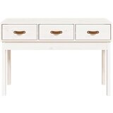 vidaXL Konzolna mizica bela 114x40x75 cm trdna borovina | Shoptok.si
