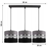  Luster na sajli CORAL 3xE27/60W/230V crno-siva | Eponuda.com