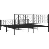 Metalni okvir kreveta uzglavlje i podnožje crni 193x203 cm | shoptok.hr