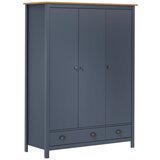 The Living Store Garderobna omara s 3 vrati Hill siva 127x50x170 cm borovina - Garderobna Omara, (21434381) Cene