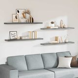  Plutajuće zidne police 4 kom sive 120 x 23,5 x 3,8 cm MDF | shoptok.hr