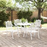  5-delna vrtna jedilna garnitura, bela, lita aluminij, (22015540) | Shoptok.si