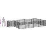  Kavez za pse crni 19,36 m² čelični | shoptok.hr