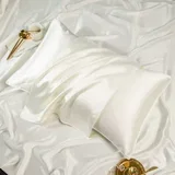 Svilena prevleka za vzglavnik iz čiste naravne svile Mulberry White Pearl