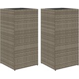  Vrtne sadilice 2 kom siva 40 x 40 x 80 cm od poliratana | Eponuda.ba