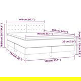 Box spring postelja z vzmetnico LED taupe 140x190 cm blago | Shoptok.si