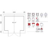 Male kuće Drvena vrtna kućica CAROL 260 × 200 cm – bez završnog krovnog pokrova | shoptok.hr
