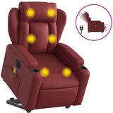 Maison Chic Električni masažni stol - Relax naslanjač s funkcijo vstajanja rdeče umetno usnje, (22061946) | Shoptok.si