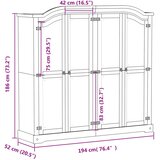  Ormar Corona 194 x 52 x 186 cm od masivne borovine | shoptok.hr