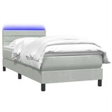 Box Spring krevet s madracem svijetlo sivi 80x220 cm samt | shoptok.hr