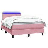 Box Spring krevet s madracem i LED ružičasti 120x220 cm samt | shoptok.hr
