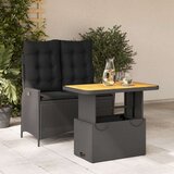 vidaXL 2-dijelni vrtni blagovaonski set s jastucima od poliratana crni | shoptok.hr