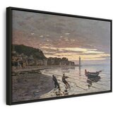  Slika - Claude Monet – Hauling a Boat Ashore Honfleur 60x40 U crnom drvenom okviru | shoptok.hr