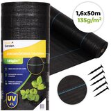 Multi Garden crna UV-otporna agrotekstilna tkanina 135 g/m² protiv korova 1,6 × 50 m, s klinovima | shoptok.hr
