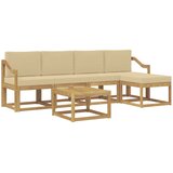 vidaXL Zunanja garnitura za sedenje z blazino 6 pcs Bela in bež, (5000280044) | Shoptok.si