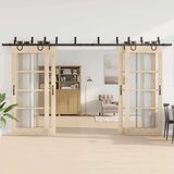  Komplet opreme za drsna vrata 400 cm jeklo črne barve, (22047052) | Shoptok.si