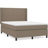  Box spring postelja z vzmetnico taupe 140x190 cm blago, (20893914) | Shoptok.si
